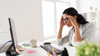 businesswoman with computer working at office