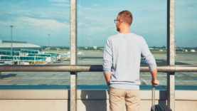 Traveler waiting for departure